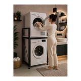Flinder Lifos Beyaz/Siyah Raflı Çamaşır Makinesi Dolabı Kurutma Makinesi Dolabı Metal Banyo Dolabı Fl-Lifos-Bs