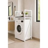 Flinder Lifos Siyah/Beyaz Raflı Çamaşır Makinesi Dolabı Kurutma Makinesi Dolabı Metal Banyo Dolabı Fl-Lifos-Sb
