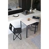 Flinder Mutfak Masası Takımı, Balkon Bahçe Takımı 3'Lü Set, Masa Ve Sandalye Takımı Fln75030osbd