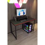 Flinder Oyuncu Masası Bilgisayar Masası Gaming Masa 60x120 | Siyah Kırmızı Gamer Masası