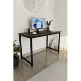 Flinder Siyah Çalışma Masası 120X60, Bilgisayar Masası, Ofis Masası, Metal Ayaklı Fln120102osbd