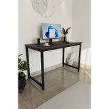 Flinder Siyah Çalışma Masası 120x60, Bilgisayar Masası, Ofis Masası, Metal Ayaklı