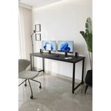 Flinder Siyah Çalışma Masası 160X60, Bilgisayar Masası, Ofis Masası, Metal Ayaklı Fln160102osbd