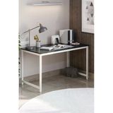 Flinder Siyah/Beyaz 60 X 140 Cm, Ofis Masası, Çalışma Masası, Bilgisayar Masası, Yemek Masası, Metal Ayaklı Fl-Ofis-Sb-140