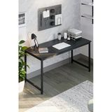 Flinder Siyah/Siyah 60 X 160 Cm, Ofis Masası, Çalışma Masası, Bilgisayar Masası, Yemek Masası, Metal Ayaklı Fl-Ofis-Ss-160
