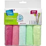 Flink & Sauber Mikrofiber Temizlik Bezi 32 x 32 cm Hızlı Kuruma ve Makinede Yıkanabilir 5'li Set