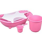 Flipper Bebek Banyo Küvet Seti - 5 Parça Bebek Banyo Küveti - Pembe