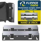 Flipper Nano Akvaryum Yedek Bıçakları Balık Tankı Temizleme Kitleri için - Cam Tanklar için Paslanmaz Çelik Yedek Bıçaklar - Akvaryum Temizleyici Bıçaklar, 2'li Paket