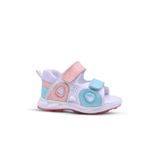 Flish Kız Bebek Çift Cırtlı Pudra Renk Arka Kapalı Sandalet