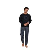 FLKN 7003 İnterlok Kışlık Ekose Pijamalı Erkek Pijama Takımı