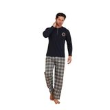 FLKN 7014 İnterlok Kışlık Ekose Pijamalı Erkek Pijama Takımı