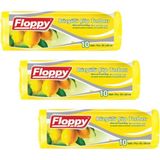 Floppy Çöp Torbası Büzgülü Limon Kokulu Orta Boy 10'lu (55*60cm) (3paket) - 55 x 60 cm