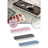 Flora 10 Bölmeli Çubuk Model Buz Kalıbı Şişe Buzu, Buzluk 3 Adet - Pembe