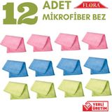 Flora 12'Lİ Mikrofiber Temizlik Bezi 40X40 CM (12 ADET) - Yeşil - Standart