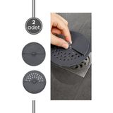 Flora 2 Adet Lavabo Süzgeci, Çevirmeli Kapak Koku Önleyici Mutfak Banyo Küvet Gider Tapası 2’li Set Füme - Antrasit