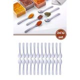 Flora 24’Lü Baharat Kaşığı Seti Plastik, Tuz Şeker Karabiber Kakao Kahve Kekik Kaşığı 24’Lü Set