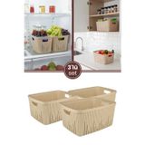 Flora 3'lü Dolap İçi Düzenleyici Sepet Seti, Mutfak Buzdolabı Organizer Tezgah Üstü Sepet 3x3,5 Litre