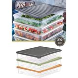 Flora 3’lü Geniş Buzdolabı Düzenleyici Set, Buzluk Derin Dondurucu Buzdolabı Ince Saklama Kabı 3X3100ML - Renkli - Adet