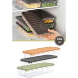 Flora 3’lü Sığ Buzdolabı Düzenleyici Set, Buzluk Derin Dondurucu Buzdolabı Ince Saklama Kabı 3X1300ML - Renkli - Adet