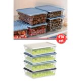Flora 4'Lü Buzdolabı Düzenleyici Set, Buzluk Difriz Derin Dondurucu Buzdolabı Saklama Kabı 4X1100ml