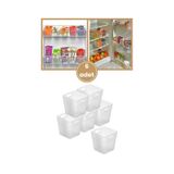 Flora 6 Adet Buzdolabı Kapak Raf Düzenleyici, Mutfak Banyo Çekmece İçi Mini Organizer Kutu 6 Lu Set Şeffaf