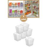 Flora 6 Adet Buzdolabı Kapak Raf Düzenleyici, Mutfak Banyo Çekmece Içi Mini Organizer Kutu 6’lı Set