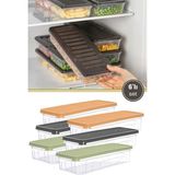 Flora 6’lı Sığ Buzdolabı Düzenleyici Set, Buzluk Derin Dondurucu Buzdolabı Ince Saklama Kabı 6X1300ML - Renkli - Adet