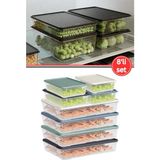 Flora 8'li Buzdolabı Düzenleyici Set, Buzluk Derin Dondurucu Buzdolabı Saklama Kabı 4X(1100,2200ML) - Şeffaf - Renk
