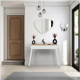 Flora Aisa Meşe (90X32 Cm) Dresuar / Aynalı Dresuar / Çekmecelidresuar /antre Dresuar - Meşe - Beyaz