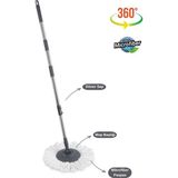 Flora Balerina Döner Başlıklı Mop Sap Seti F181, Saplı Başlıklı Mikrofiber Temizlik Paspası Gri - Renk