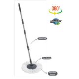 Flora Balerina Döner Başlıklı Mop Sap Seti F181, Saplı Başlıklı Mikrofiber Temizlik Paspası Gri