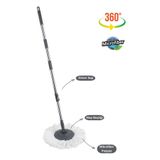Flora Balerina Döner Başlıklı Mop Sap Seti F181, Saplı Başlıklı Mikrofiber Temizlik Paspası Gri
