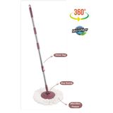 Flora Balerina Döner Başlıklı Mop Sap Seti F181, Saplı Başlıklı Mikrofiber Temizlik Paspası Pembe