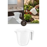 Flora Beyaz Maşrapa 1,5 litre, Ölçülü Banyo Mutfak Bahçe Kamp Tası Su Kabı Maşrafa 1500ml