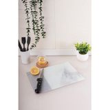 Flora Cam Kesme Tahtası, Temperli Isıya Kırılmaya Dayanıklı Kesim Panosu 25 x 35 cm Gri Mermer Desen - Renk