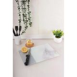 Flora Cam Kesme Tahtası, Temperli Isıya Kırılmaya Dayanıklı Kesim Panosu 25x35 cm GRİ MERMER DESEN
