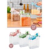 Flora Çok Fonksiyonlu Un, Bakliyat, Deterjan Saklama Kabı (Contalı Sızdırmaz) 1800 Ml 3'Lü Set