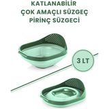 Flora Katlanır Pirinç Süzgeci - Akordiyon Katlanabilir Süzgeç Yeşil - Renk - Açık Yeşil