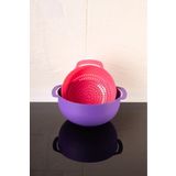 Flora Makarna, Sebze, Meyve Yıkama Süzgeci Badyalı - 5 Litre Karıştırma Kabı Çok Amaçlı İkili Set 26 cm
