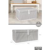 Flora Mega Kutu Hurç, Yastık Çarşaf Kıyafet Dolap İçi Düzenleyici Mukavva Destekli (60x40cm) 1 Adet Gri