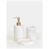Flora Mermer 3'lü Banyo Seti - Gold