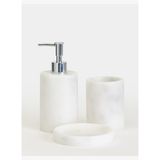 Flora Mermer 3'lü Banyo Seti - Silver