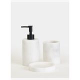 Flora Mermer 3'lü Banyo Seti - Siyah