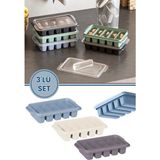 Flora Mini 5 Bölmeli Çubuk Şekilli Buz Kalıbı Şekilli Kokteyl Sunum Buz Kalıbı 3 Adet - 0,18 - Beyaz - Siyah - Krem