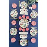 Flora Model 6 Kişilik 23 Parça Çay Tabaklı Kahvaltı Takımı (Pembe)
