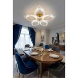 Flora Model Gümüş 5"li Ledli 3 Renk Modu Kristal Salon Mutfak Yatak Çocuk Odası Avize - Gold