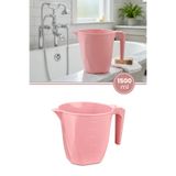 Flora Ölçülü Maşrapa 1,5 Litre, Göstergeli Banyo WC Bahçe Maşrapası F348 Pembe