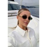 Flora Oval Metal Siyah Güneş Gözlüğü 2024 Kadın Modern Yeni Sezon Ren Eyewear - Yeşil