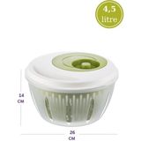 Flora Pratik Salata ve Sebze Kurutucu 4,5 Litre, Meyve Sebze Marul Yeşillik Yıkama Kurutma Kabı Yeşil - Renk