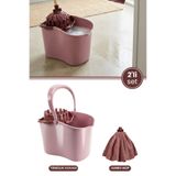 Flora Sıkmalı Temizlik Yer Silme Kovası 15 litre + Süper Emici Mikrofiber Jumbo Havlu Mop 2’li Seti